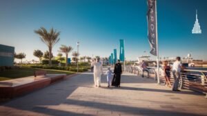Family at Al Zorah Beach 